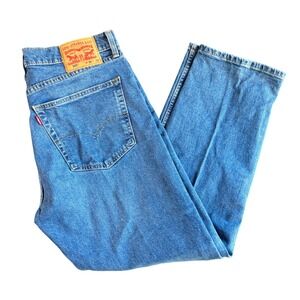 Levis 505 Regular Fit Straight Leg Mens Jeans Medium Wash Blue W36 L30 Denim